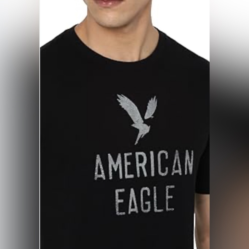 American Eagle Outfitters Short Sleeve T-Shirt‎ Standard Fit Black Size Medium